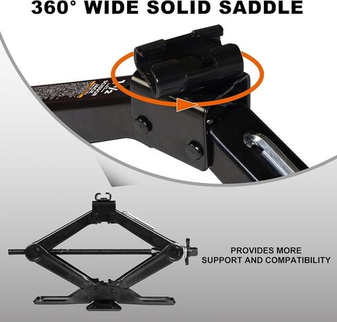BIG RED AST10202SR Torin Wide Base Cross Car Scissor Jack: Steel Portable Quick Lift Tire Jacks Include Ratchet Wrench for Car, Truck, Sedans and MPV, 1.5 Ton (3,000 lbs) Capacity, Black in Saudi Arabia