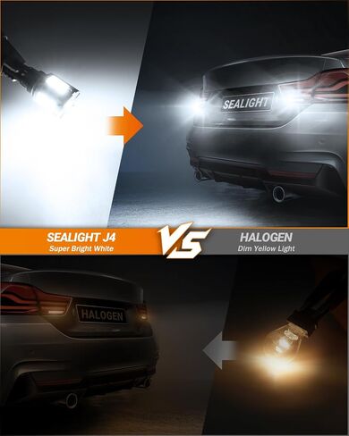 مصابيح الإضاءة العكسية SEALIGHT 912 921 6500K بيضاء، لمبة T15 أكثر سطوعًا بنسبة 600% لـ 906 904 922 W16W لمبة إضاءة Canbus فائقة السطوع خالية من الأخطاء، حزمة من 2 in Saudi Arabia