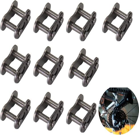 10 قطع #35 سلسلة وصلات رئيسية، وصلة موصل سلسلة دوارة من سبائك الفولاذ، موصل عالي التحمل للدراجات الهوائية الصغيرة كارتينغ حفرة ATV سكوتر دودل موتوفوكس هاربور فريت بريداتور 212cc Go Kart Cart. in Kuwait