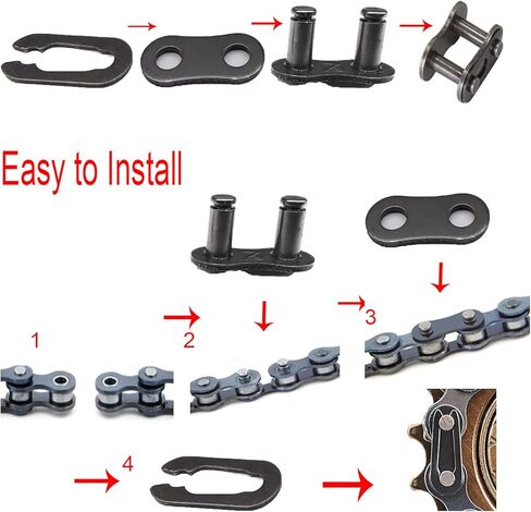10 قطع #35 سلسلة وصلات رئيسية، وصلة موصل سلسلة دوارة من سبائك الفولاذ، موصل عالي التحمل للدراجات الهوائية الصغيرة كارتينغ حفرة ATV سكوتر دودل موتوفوكس هاربور فريت بريداتور 212cc Go Kart Cart. in Kuwait