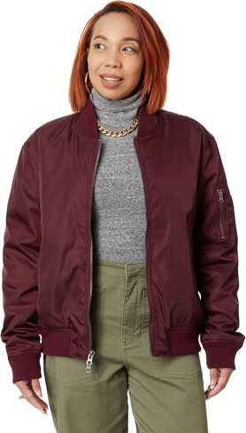 سترة LABEL® Go-To Bomber للنساء - مقاس واسع - راحة مقاومة للرياح - نسيج من النايلون والبوليستر in Saudi Arabia