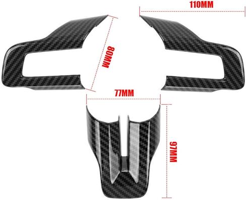 غطاء عجلة القيادة من ألياف الكربون من GSRECY متوافق مع Ford Mustang 2015 2016 2017 2018 2019 2020 2021 2022 ملحقات الديكور الداخلي in Kuwait