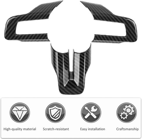 غطاء عجلة القيادة من ألياف الكربون من GSRECY متوافق مع Ford Mustang 2015 2016 2017 2018 2019 2020 2021 2022 ملحقات الديكور الداخلي in Kuwait