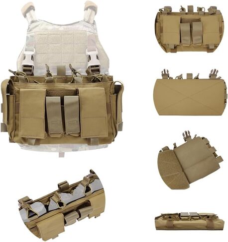 EMERSONGEAR Tactical Magazine Pouch,Mag Pouch with Utility Pouch, Tactical Vest Chest Rig Bag,MF Style Gen IV Compatible Placards for Magazines in Kuwait