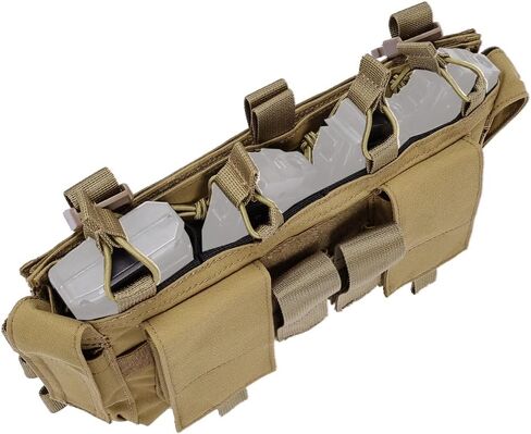 EMERSONGEAR Tactical Magazine Pouch,Mag Pouch with Utility Pouch, Tactical Vest Chest Rig Bag,MF Style Gen IV Compatible Placards for Magazines in Kuwait
