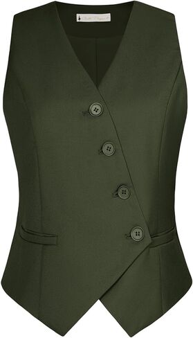 Belle Poque Waistcoat Vest for Women Suit Vest Tops Asymmetrical Hem Tuxedo Vest Sleeveless Blazers Jackets in Kuwait