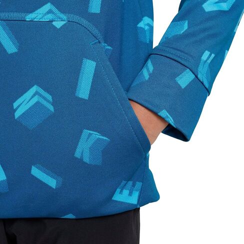 Nike Big Boys' Therma-FIT Printed Training Hoodie (Medium, Imperial Blue/Lime Ice) in Saudi Arabia