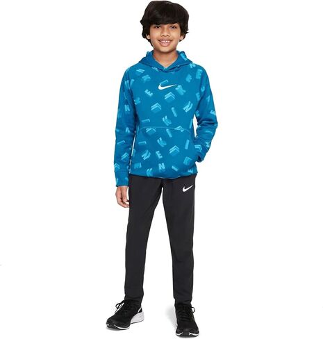 Nike Big Boys' Therma-FIT Printed Training Hoodie (Medium, Imperial Blue/Lime Ice) in Saudi Arabia