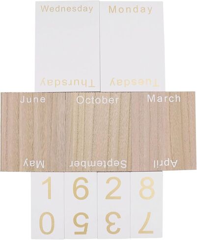 Wooden Desk Perpetual Calendar Cute Cactus Desktop Calendar Month Week Date Display Blocks for Office Home Decoration in Saudi Arabia