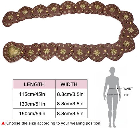 Wide Disc Belts Hollow Heart Leather Belt Vintage Western Belts for Women Dresses in Saudi Arabia