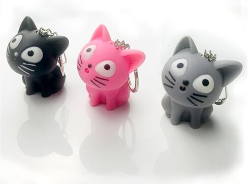 LED Cute Kitty Cat Keychain with Sound and Flashlight Lover Gift Child Toy in Kuwait