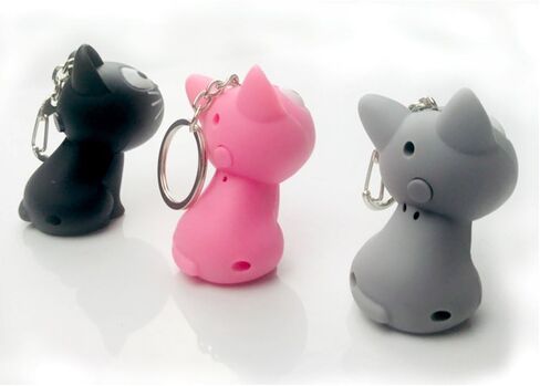 LED Cute Kitty Cat Keychain with Sound and Flashlight Lover Gift Child Toy in Kuwait
