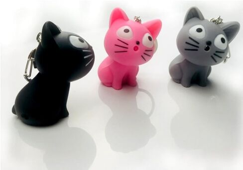 LED Cute Kitty Cat Keychain with Sound and Flashlight Lover Gift Child Toy in Kuwait