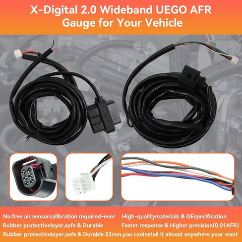 30-0334 X-Series Wideband UEGO Air/Fuel Ratio Gauge 52mm (2-1/16") with 4.9 LSU Sensor, Wideband O2 Control Sensor Kit, 0-5V&RS232 Output Upgraded Digital AFR Controller Gauge with OBDII Connectivity in Saudi Arabia