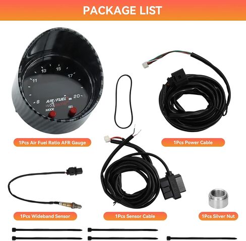30-0334 X-Series Wideband UEGO Air/Fuel Ratio Gauge 52mm (2-1/16") with 4.9 LSU Sensor, Wideband O2 Control Sensor Kit, 0-5V&RS232 Output Upgraded Digital AFR Controller Gauge with OBDII Connectivity in Saudi Arabia