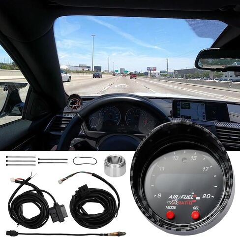 30-0334 X-Series Wideband UEGO Air/Fuel Ratio Gauge 52mm (2-1/16") with 4.9 LSU Sensor, Wideband O2 Control Sensor Kit, 0-5V&RS232 Output Upgraded Digital AFR Controller Gauge with OBDII Connectivity in Saudi Arabia