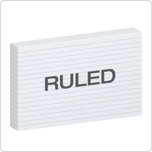 Oxford Ruled Index Cards, 5" x 8", White, 100/Pack (51) in Saudi Arabia