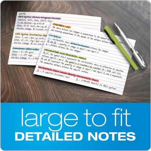 Oxford Ruled Index Cards, 5" x 8", White, 100/Pack (51) in Saudi Arabia
