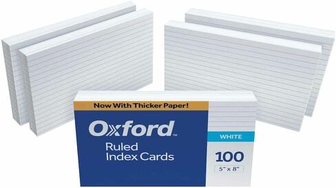 Oxford Ruled Index Cards, 5" x 8", White, 100/Pack (51) in Saudi Arabia