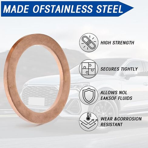 15 قطعة من حشية قابس تصريف زيت السيارة، OEM#007603-014106 قابس تصريف زيت السيارات النحاسي، حلقات لوحة حشوات الغلق، ملحقات المركبات العالمية لسيارات الدفع الرباعي والشاحنات والمركبات الترفيهية والمزيد in Saudi Arabia