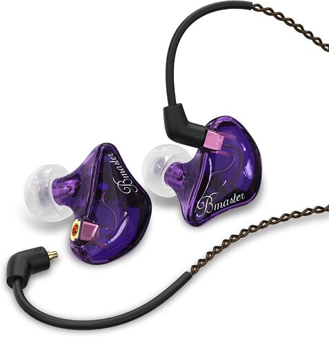سماعات أذن باسن بي ماستر ثلاثية السائق، كابل IEMs MMCX سلكي، بنفسجي in Kuwait