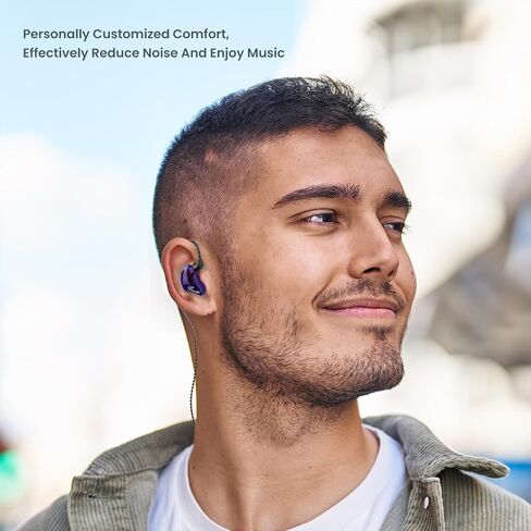 سماعات أذن باسن بي ماستر ثلاثية السائق، كابل IEMs MMCX سلكي، بنفسجي in Kuwait