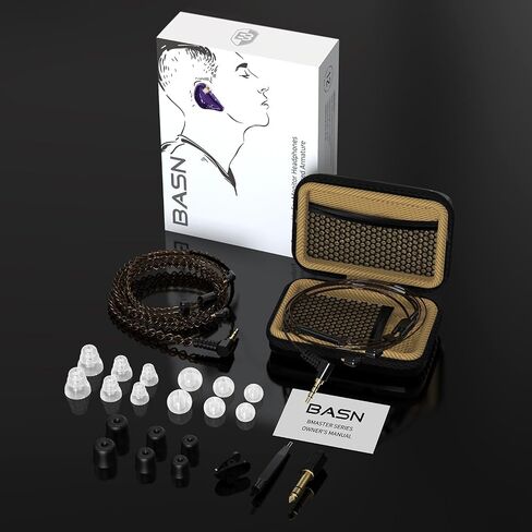 سماعات أذن باسن بي ماستر ثلاثية السائق، كابل IEMs MMCX سلكي، بنفسجي in Kuwait