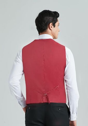 HISDERN Mens Suit Vest Business Casual Dress Waistcoat Vest Solid Color Formal Wedding Vests for Suits or Tuxedo in Saudi Arabia