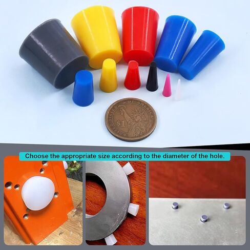 مجموعة متنوعة من 166 قطعة من سدادات مدببة من مطاط السيليكون و4 قطع شريط لاصق أخضر عالي الحرارة من PET لطلاء المسحوق، والطلاء، والأكسدة، والطلاء، وتطبيقات تفجير الوسائط. in Kuwait