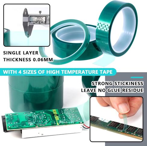 مجموعة متنوعة من 166 قطعة من سدادات مدببة من مطاط السيليكون و4 قطع شريط لاصق أخضر عالي الحرارة من PET لطلاء المسحوق، والطلاء، والأكسدة، والطلاء، وتطبيقات تفجير الوسائط. in Kuwait