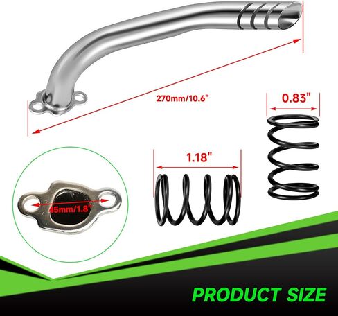 Header Exhaust Pipe Kit Compatible with Predator 212cc 224cc 196cc GX160 GX200 Engine Coleman Mini Bike CT200U BT200X CT200U-EX KT196 Go Kart Baja MB200 w/Main Jets Performance Parts (Silver) in Kuwait