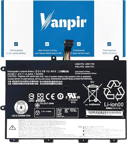 VANPIR 83 01AV418 SB10K97575 استبدال بطارية الكمبيوتر المحمول لينوفو ثينك باد E570 E570C E575 سلسلة 82 SB10K97571 SB10K97572 SB10K97574 01AV414 01AV415 01AV416 01AV417 4X50M33574 4X50M3 3573 14.6 فولت 41 وات في الساعة in Saudi Arabia