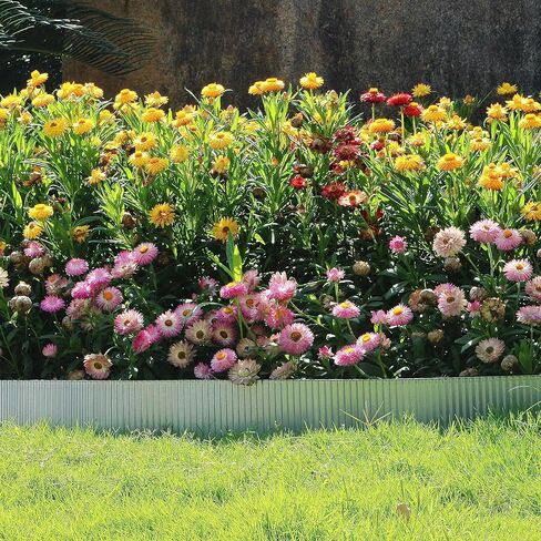 Gardzen Metal Edging for Landscaping, Corrugated Metal Garden Edging, Lawn Edging Border for DIY Flower Bed (Slive, 4In x 10Ft) in Kuwait