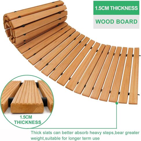 RELIANCER 6' Wooden Garden Pathway,Outdoor Roll Out Cedar Curved Walkway,Patio Path Decorative Garden Boardwalk Walkways,Weather-Resistant Roll Up Beach Wood Road Floor,Wedding Party Pathways in Kuwait