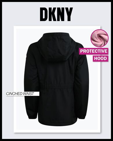 جاكيت DKNY للفتيات - جاكيت من الصوف القطبي الناعم بسحاب للفتيات - جاكيتات رياضية متوسطة الوزن بسحاب كامل (8-20) in Kuwait