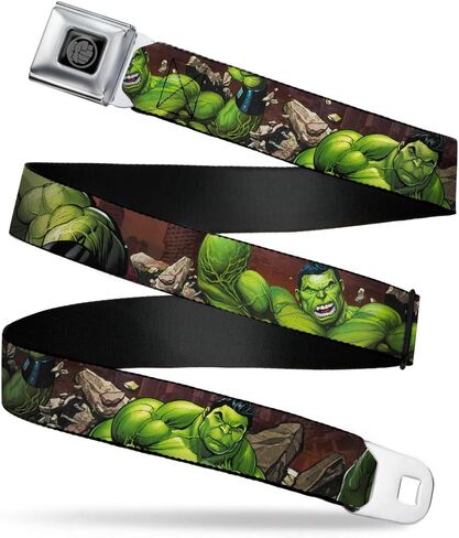 Buckle-Down Standard Seatbelt Belt Hulk Regular, Multicolor, 1.5" Wide-Fits Pant Size 24-38 in Saudi Arabia