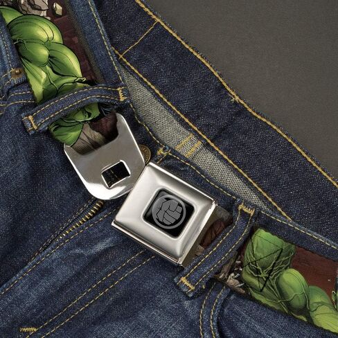 Buckle-Down Standard Seatbelt Belt Hulk Regular, Multicolor, 1.5" Wide-Fits Pant Size 24-38 in Saudi Arabia