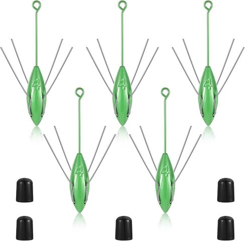 Libima 5 Pcs Sputnik Sinker Surf Fishing Weight Long Tail Fishing Sinkers Fishing Equipment Sputnik Surf Weight for Sea Sand Ocean Beach, Green in Saudi Arabia