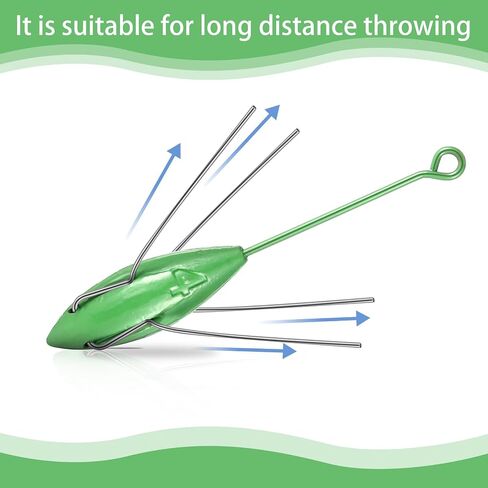 Libima 5 Pcs Sputnik Sinker Surf Fishing Weight Long Tail Fishing Sinkers Fishing Equipment Sputnik Surf Weight for Sea Sand Ocean Beach, Green in Saudi Arabia