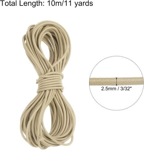 PATIKIL 109 ياردة حبل مرن ثقيل تمتد سلسلة حبل 1/16 "(1.5 مللي متر) الذهب لصياغة DIY بها بنفسك الخياطة هوك الأشرطة التخييم التعادل أسفل حزام in Kuwait