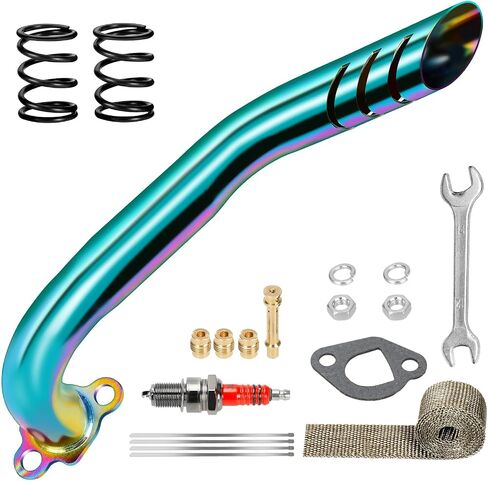 Exhaust Pipe Header Kit Compatible with Predator 212 196cc 224cc Non Hemi Coleman Mini Bike CT200U BT200X B200R CT200U-EX KT196 Go Kart Axis M200 GX160 Clone Engine Minibike Performance Parts in Kuwait