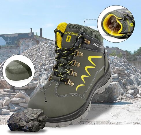 أحذية عمل من ESTAMICO بمقدمة فولاذية للرجال مقاومة للثقب، أحذية صناعية وبنية مقاومة للماء in Kuwait