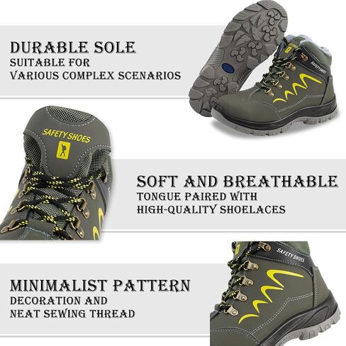 أحذية عمل من ESTAMICO بمقدمة فولاذية للرجال مقاومة للثقب، أحذية صناعية وبنية مقاومة للماء in Kuwait