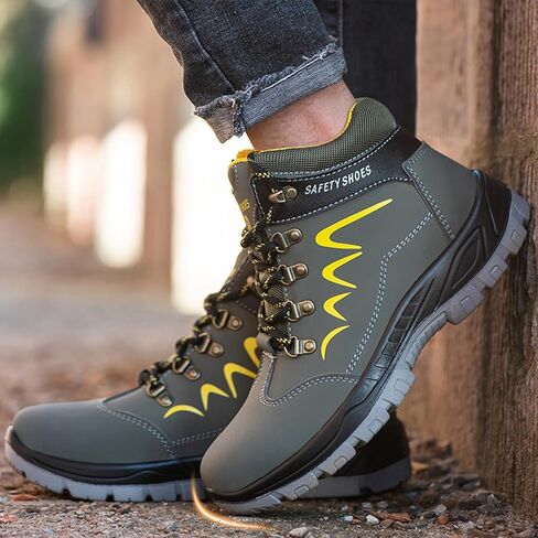 أحذية عمل من ESTAMICO بمقدمة فولاذية للرجال مقاومة للثقب، أحذية صناعية وبنية مقاومة للماء in Kuwait