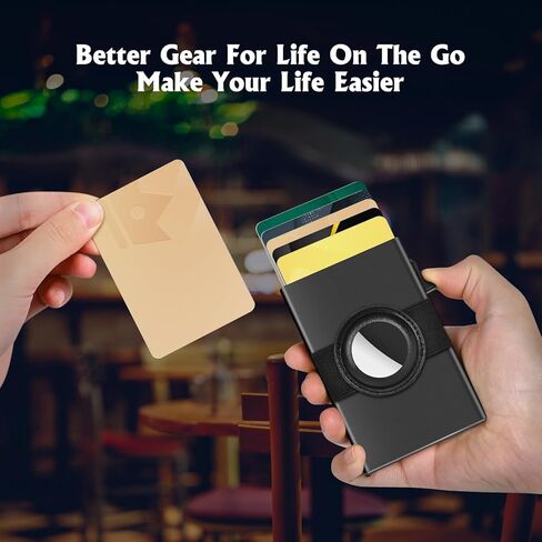 حامل AirTag للمحفظة، حزام حزام محفظة airtag مضاد للفقد، حزام AirTag لبطاقات المحفظة المنبثقة، ملحقات محفظة AirTag (أسود A) in Kuwait