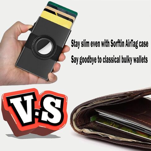 حامل AirTag للمحفظة، حزام حزام محفظة airtag مضاد للفقد، حزام AirTag لبطاقات المحفظة المنبثقة، ملحقات محفظة AirTag (أسود A) in Kuwait