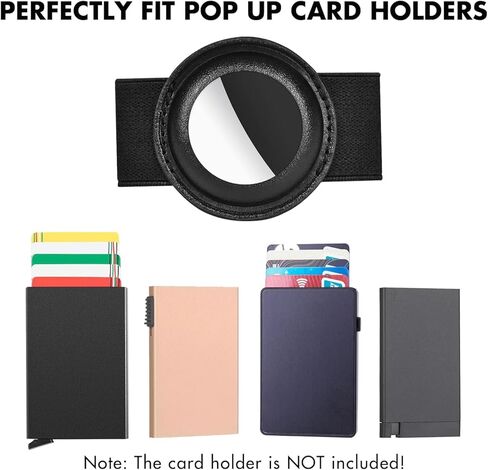 حامل AirTag للمحفظة، حزام حزام محفظة airtag مضاد للفقد، حزام AirTag لبطاقات المحفظة المنبثقة، ملحقات محفظة AirTag (أسود A) in Kuwait