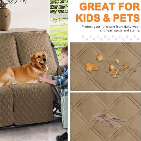 Sofa Cover for 3 Seat Sofa Covers, Recliner Sofa Slipcover Couch Covers for 3 Cushion Couch, Waterproof and Machine wash with Elastic Straps(3 Seater, Dark Coffee) in Saudi Arabia