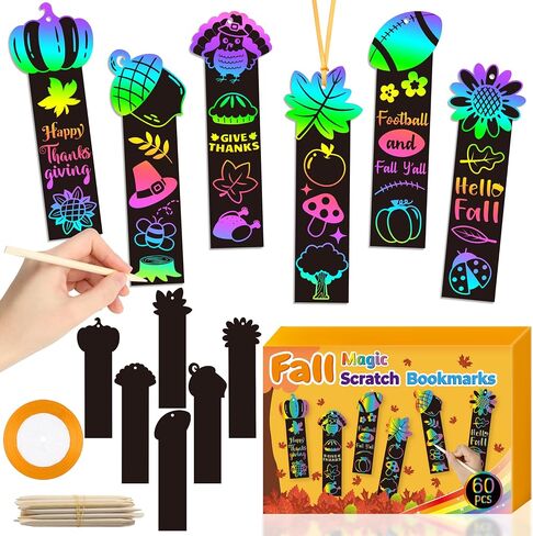 BeYumi Flower Scratch Cards Craft - 60Pcs Mother's Day Flower Scratch Cards Craft Kit for Kids DIY Flower Pot Magic Rainbow Color Craft Teacher Appreciation Gift School Classroom Home Fun Activities in Kuwait