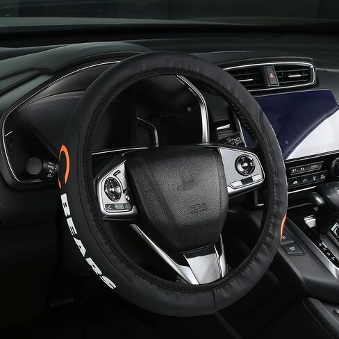 for Broncos Car Elasticity Retractable LeathSteering Wheel Cover Fit All Vehicle Steering Wheel Cover Accessory Gift Idea for Fans-Black in Saudi Arabia